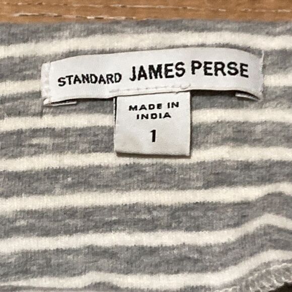Standard James Perse Women Gray Stripe Cowl Neck Top Size 1 - Picture 4 of 7